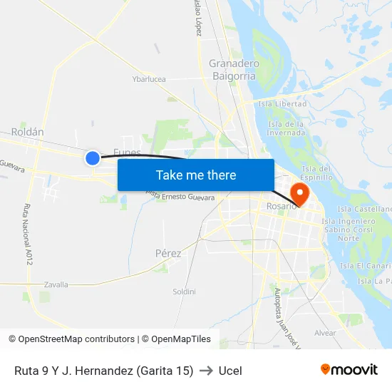 Ruta 9 Y J. Hernandez (Garita 15) to Ucel map