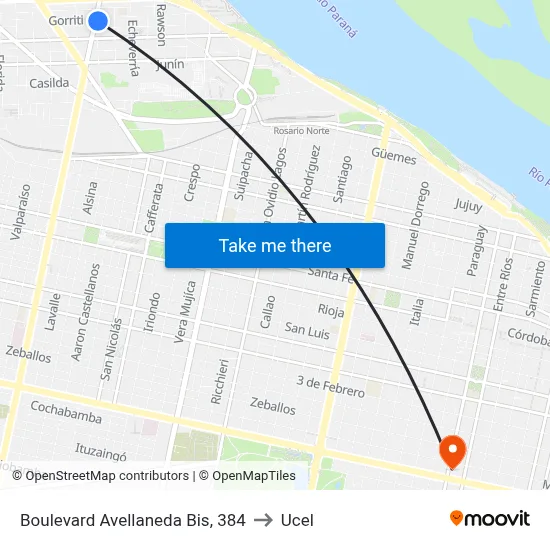 Boulevard Avellaneda Bis, 384 to Ucel map