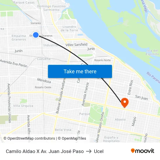 Camilo Aldao X Av. Juan José Paso to Ucel map