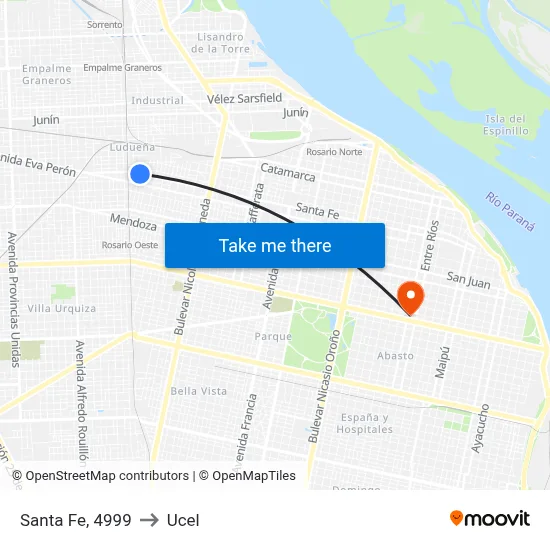 Santa Fe, 4999 to Ucel map