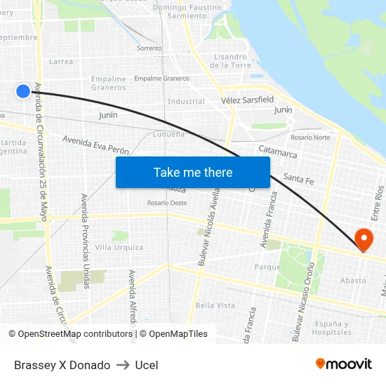 Brassey X Donado to Ucel map