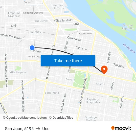 San Juan, 5195 to Ucel map