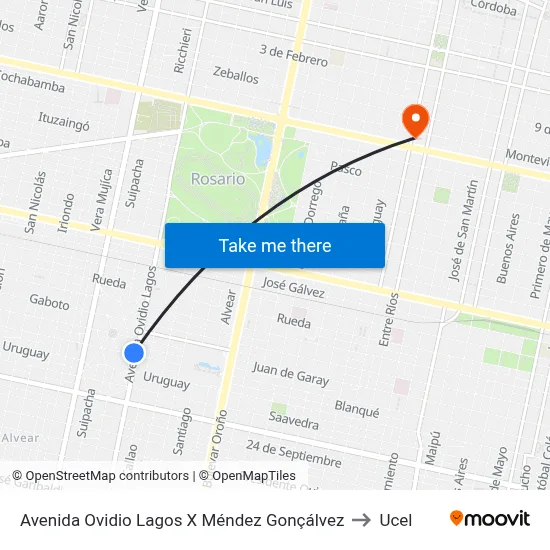 Avenida Ovidio Lagos X Méndez Gonçálvez to Ucel map