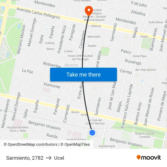 Sarmiento, 2782 to Ucel map