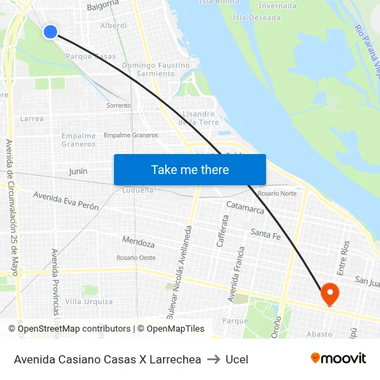 Avenida Casiano Casas X Larrechea to Ucel map