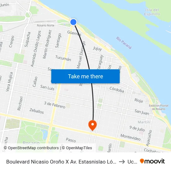 Boulevard Nicasio Oroño X Av. Estasnislao López to Ucel map