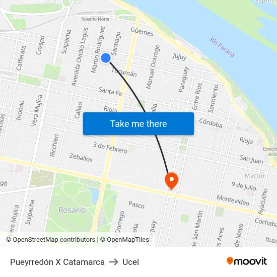 Pueyrredón X Catamarca to Ucel map