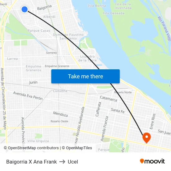 Baigorria X Ana Frank to Ucel map