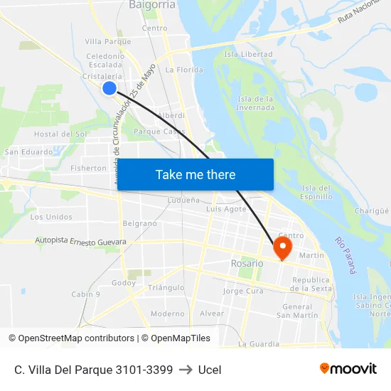 C. Villa Del Parque 3101-3399 to Ucel map