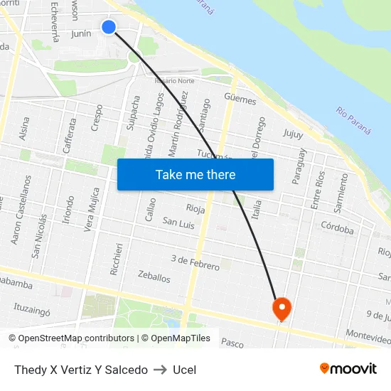 Thedy X Vertiz Y Salcedo to Ucel map