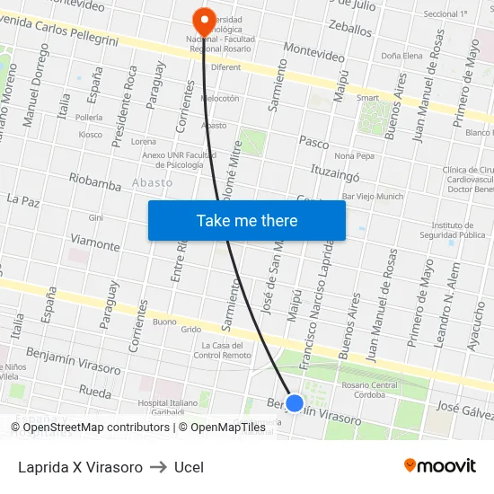 Laprida X Virasoro to Ucel map