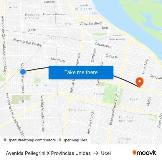 Avenida Pellegrini X Provincias Unidas to Ucel map