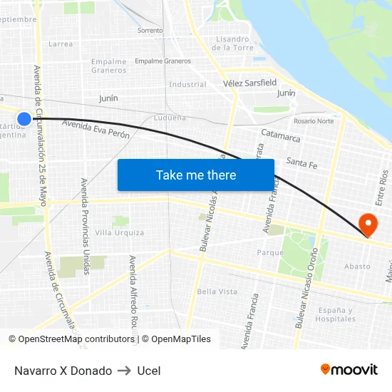 Navarro X Donado to Ucel map
