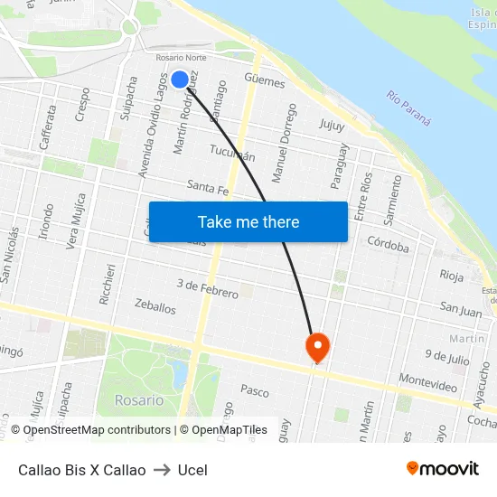 Callao Bis X Callao to Ucel map