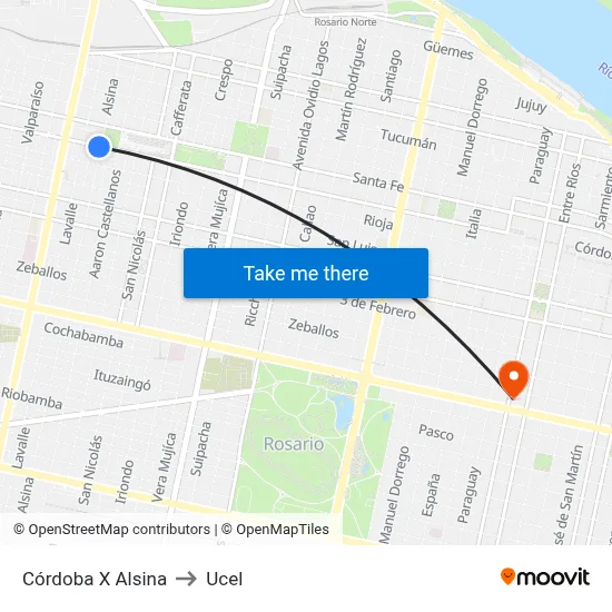 Córdoba X Alsina to Ucel map