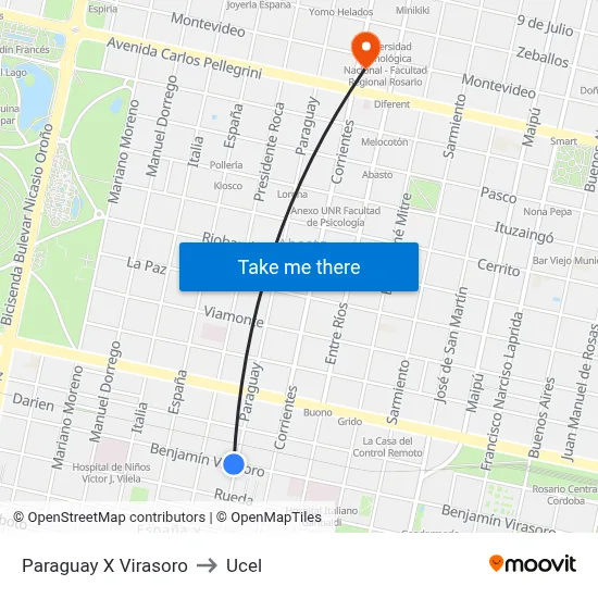 Paraguay X Virasoro to Ucel map