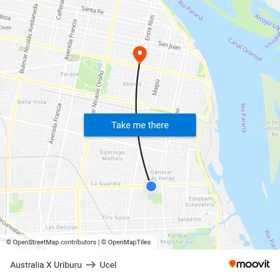 Australia X Uriburu to Ucel map