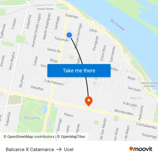 Balcarce X Catamarca to Ucel map