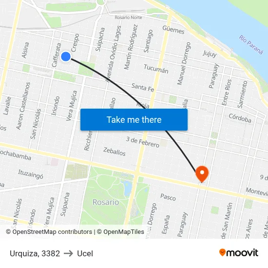 Urquiza, 3382 to Ucel map