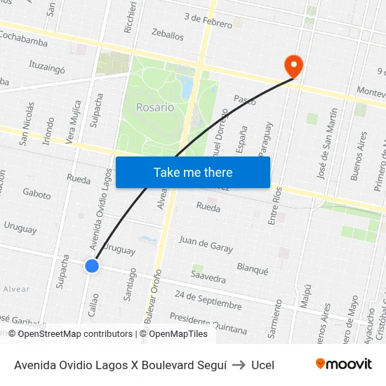 Avenida Ovidio Lagos X Boulevard Seguí to Ucel map
