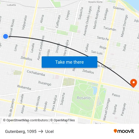 Gutenberg, 1095 to Ucel map