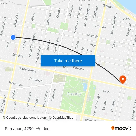 San Juan, 4290 to Ucel map
