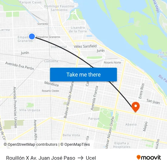 Rouillón X Av. Juan José Paso to Ucel map