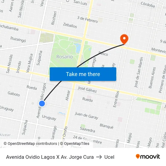 Avenida Ovidio Lagos X Av. Jorge Cura to Ucel map
