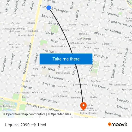 Urquiza, 2090 to Ucel map
