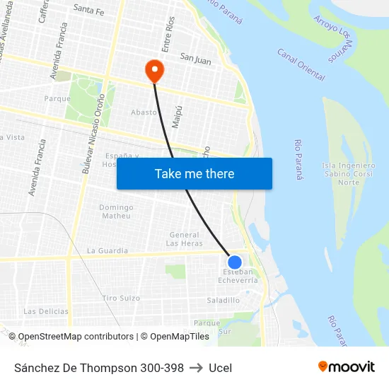 Sánchez De Thompson 300-398 to Ucel map