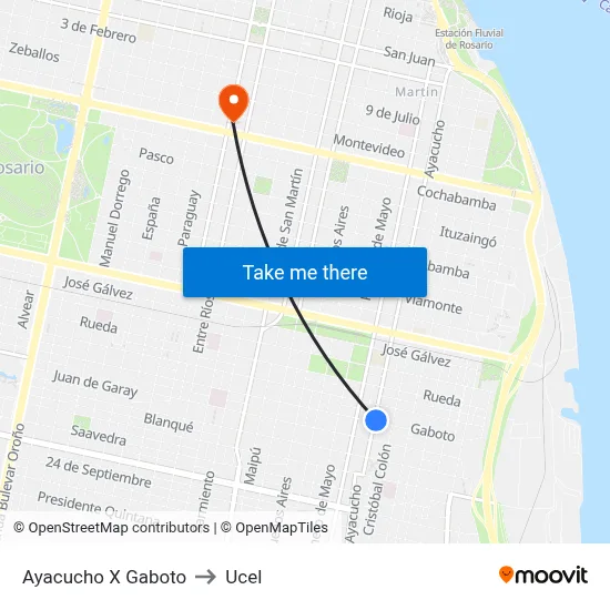 Ayacucho X Gaboto to Ucel map