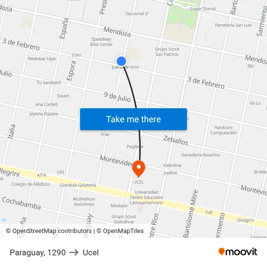 Paraguay, 1290 to Ucel map