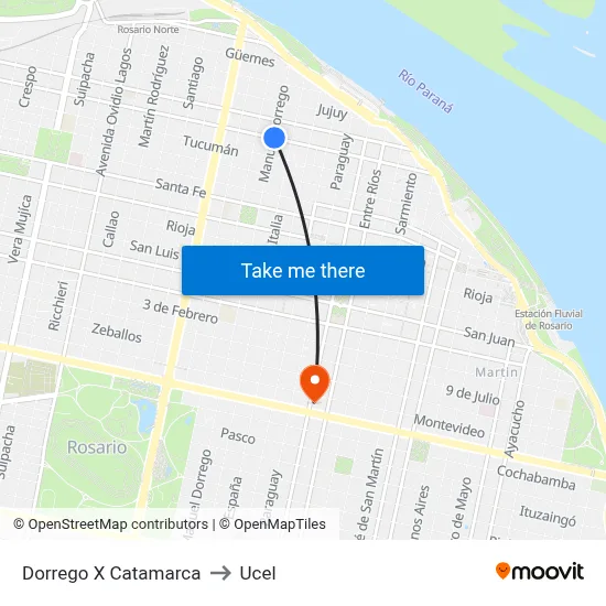 Dorrego X Catamarca to Ucel map