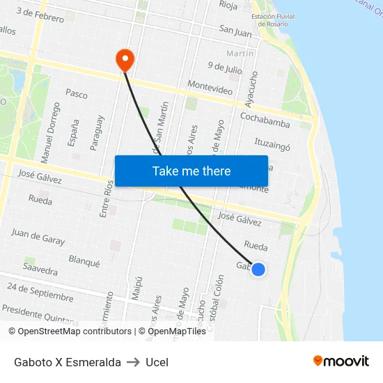 Gaboto X Esmeralda to Ucel map