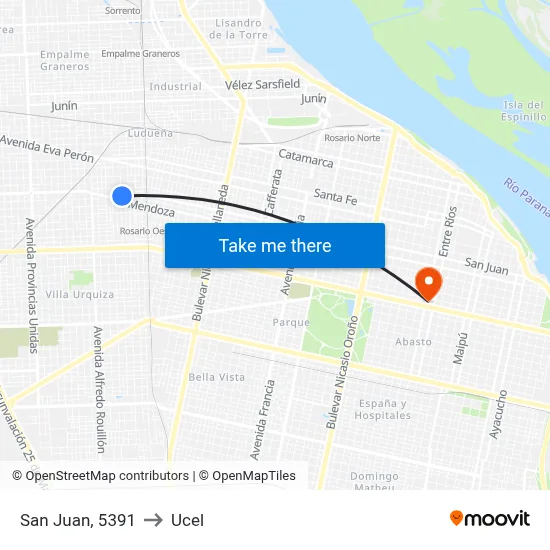 San Juan, 5391 to Ucel map