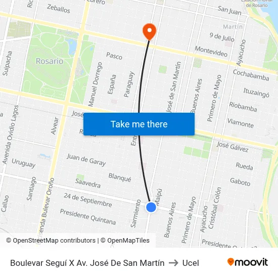 Boulevar Seguí X Av. José De San Martín to Ucel map