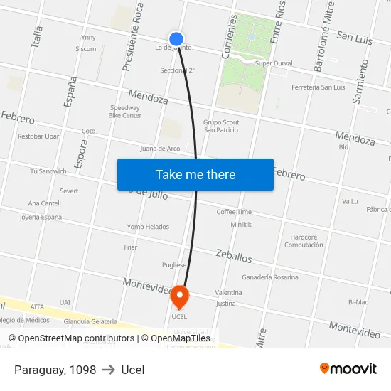 Paraguay, 1098 to Ucel map