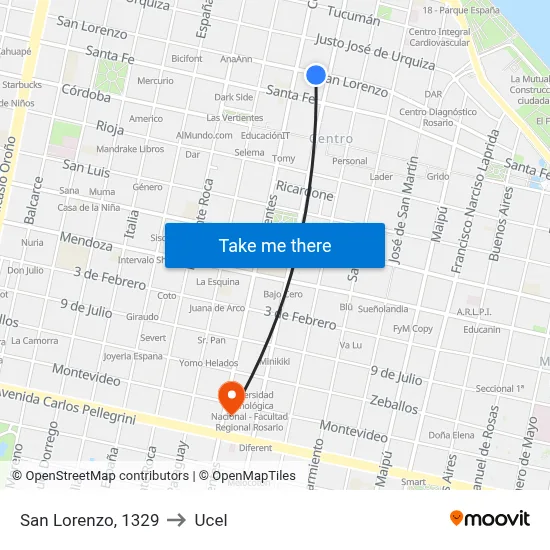 San Lorenzo, 1329 to Ucel map
