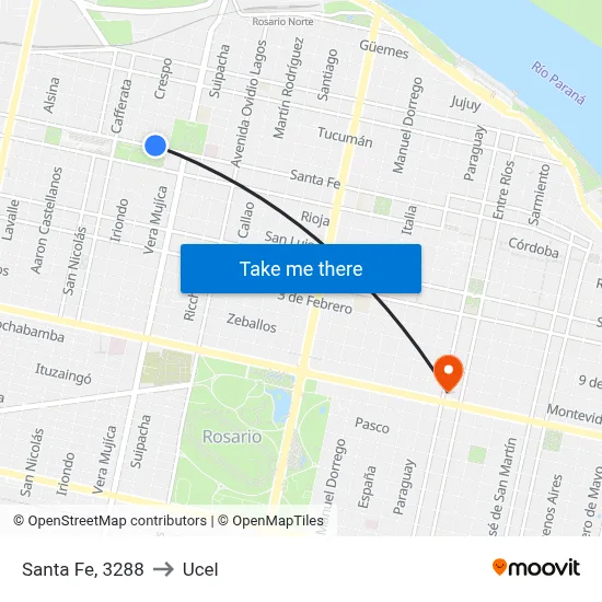 Santa Fe, 3288 to Ucel map