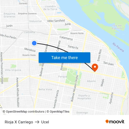 Rioja X Carriego to Ucel map