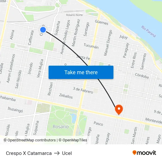 Crespo X Catamarca to Ucel map
