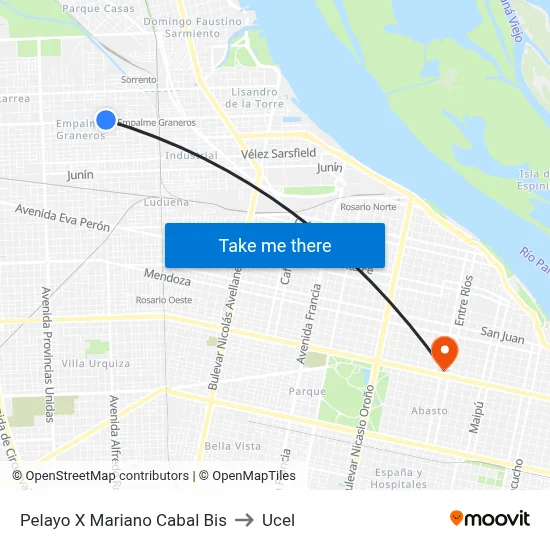 Pelayo X Mariano Cabal Bis to Ucel map