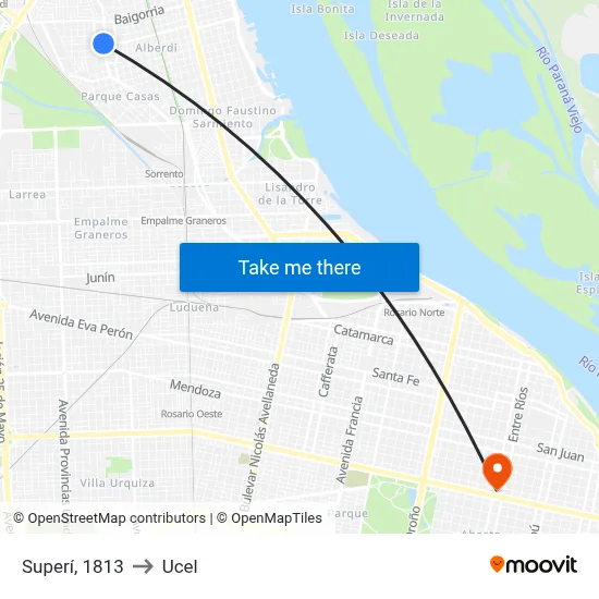 Superí, 1813 to Ucel map