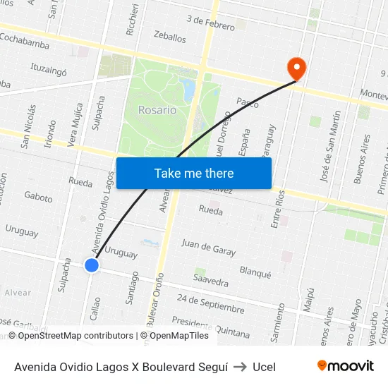 Avenida Ovidio Lagos X Boulevard Seguí to Ucel map