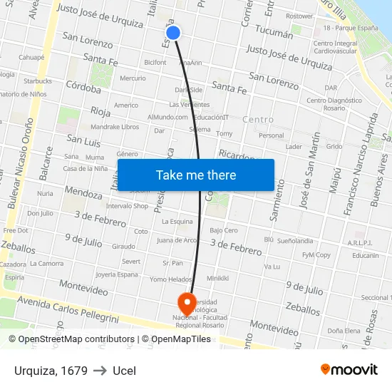 Urquiza, 1679 to Ucel map