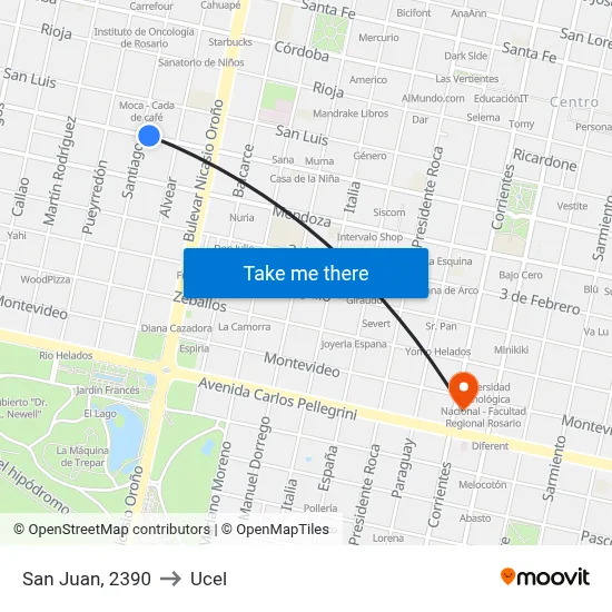 San Juan, 2390 to Ucel map