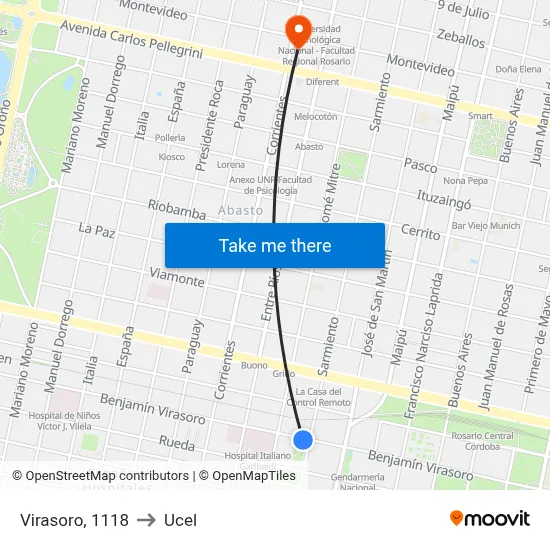 Virasoro, 1118 to Ucel map