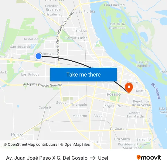 Av. Juan José Paso X G. Del Gossio to Ucel map