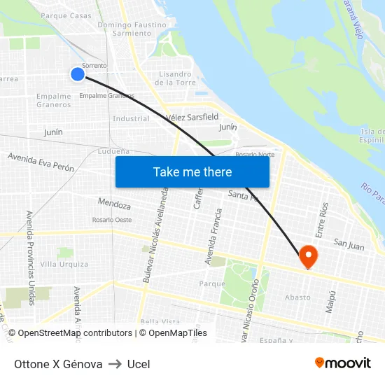 Ottone X Génova to Ucel map