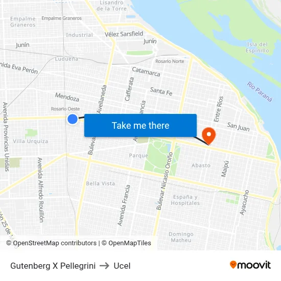 Gutenberg X Pellegrini to Ucel map